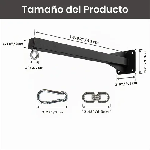 Vista 2 de Soporte de pared para saco de boxeo pesado, soporte de bolsa de boxeo resistente, soporte de montaje para saco de boxeo para entrenamiento de Muay