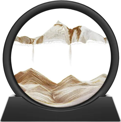 Vista 17 de Wai Danie Imagen artística de arena en movimiento 3D, reloj de arena de mar profundo, paisaje de arena líquida, marco de arena que fluye relajante