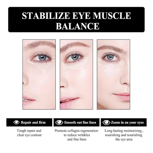 Vista 8 de Snake Peptide Eye Cream,Crema antienvejecimiento para ojeras, hinchazón y arrugas, tratamiento hidratante para ojos con niacinamida y glicerina (1)