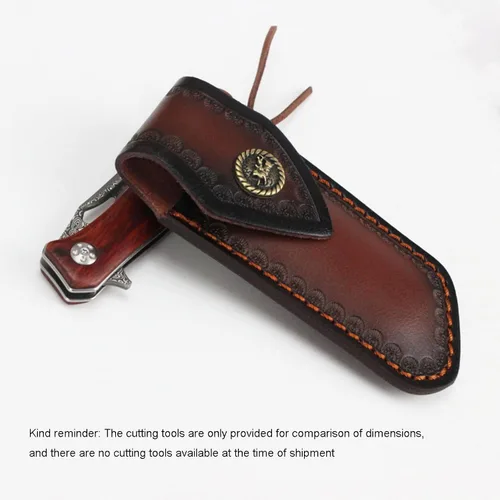 Vista 3 de Fundas para Cuchillos de Tienda, Funda para Cuchillo de Bolsillo de 5.1 pulgadas para Cinturón, Funda de Cuero para Cuchillo para Cinturón