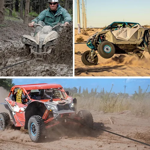 Vista 7 de Cabrestante eléctrico ATV UTV de 3500 libras, cabrestante eléctrico impermeable de 12 V, cabrestante eléctrico con control remoto con cable
