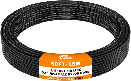 Vista 25 de CheeMuii 30 pies 1/4 línea de aire DOT 1/4" PA12 tubo neumático de nylon 9.1 metros 1/4 pulgada OD tubo de aire neumático tubo de línea de aire