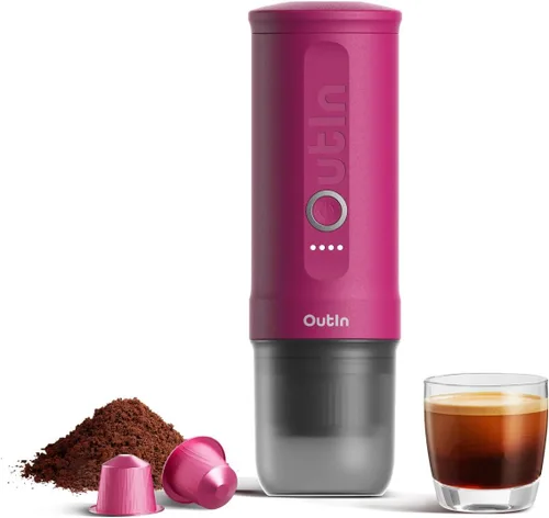 Vista 2 de OutIn Máquina de café espresso eléctrica portátil Nano con bolsa de transporte