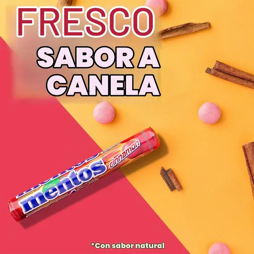 Vista 4 de Mentos Rollo de caramelo de menta masticable, canela, 14 piezas por rollo