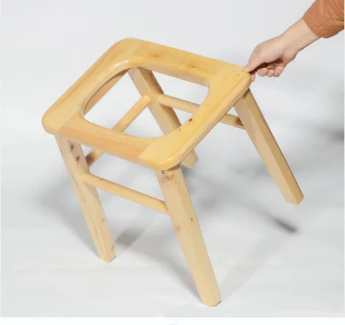 Vista 2 de Asiento de vapor Yoni de madera con cuatro patas, silla de vapor V vapor en Hom eattachment H 14.7 pulgadas, asiento yoni para mujer v vapor