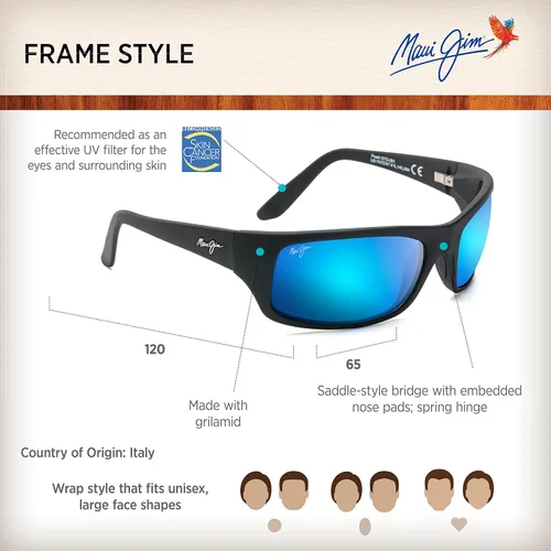 Vista 6 de Maui Jim Gafas de sol polarizadas Peahi para hombre y mujer