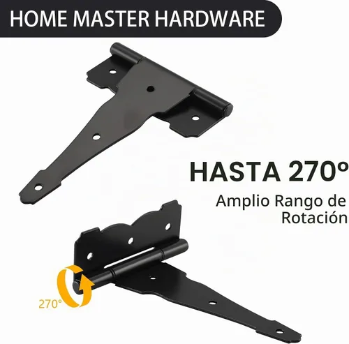 Vista 2 de HOME MASTER HARDWARE Bisagras de puerta resistentes de 8 pulgadas, paquete Negro