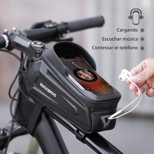 Vista 5 de ROCKBROS Bolsa de teléfono de bicicleta impermeable EVA Hard Shell