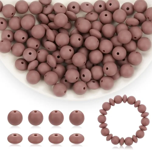 Vista 23 de 100 cuentas de silicona negras de 0.472 pulgadas para manualidades (redondas, sueltas)
