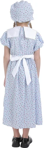 Vista 3 de Nuoqi Vestidos de pionera para niñas, disfraz colonial de Laura Ingalls Wilder