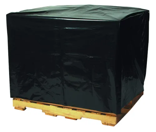 Vista 2 de Poly Bag Guy 51" x 49" x 73", 3 mil (50/caja) cubiertas de plástico negro para paletas