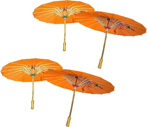 Vista 3 de TJ Global Pack de 4 sombrilla japonesa china para niños de 220 in para bodas fotografías disfraces cosplay decoración y otros eventos 4 paraguas