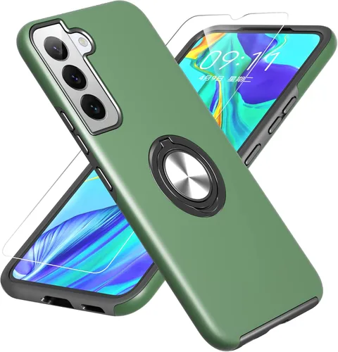 Vista 56 de Gritup Funda para Pixel 6A con protector de pantalla HD, soporte de anillo magnético 360 para Google Pixel 6A, color negro