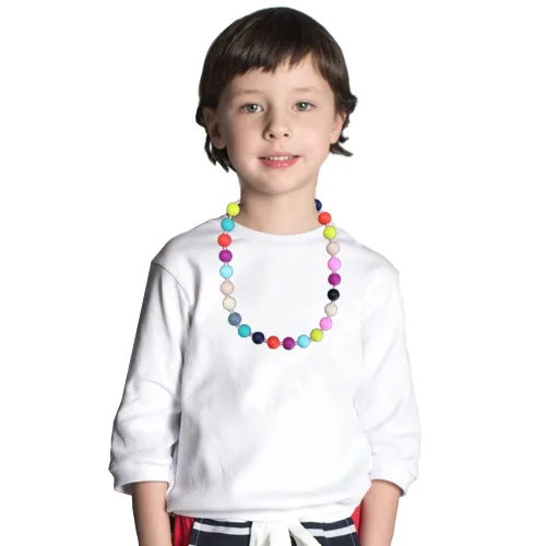 Vista 6 de Choneer Collares masticables de silicona para niños autistas, 2 piezas de ayuda sensorial para masticar, multicolor