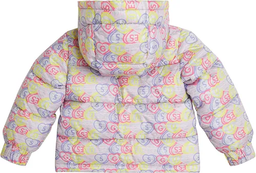 Vista 2 de GUESS Chaqueta acolchada con capucha estampada para niñas