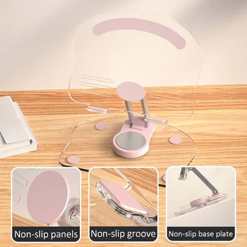 Vista 4 de Soporte giratorio de 360 grados para tableta móvil, soporte ajustable para tableta, base de escritorio plegable ajustable, multiángulo, base