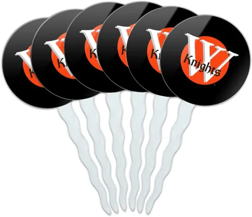 Vista 176 de Abilene Christian - Juego de 6 palillos para cupcakes con logotipo secundario