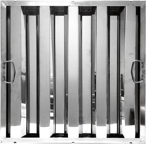 Vista 3 de 20 pulgadas de altura Filtro de campana de acero inoxidable de 16 pulgadas de ancho Juego de 2 Filtro deflector de campana de cocina comercial