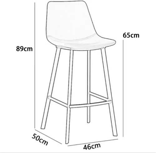 Vista 3 de Juego de 2 taburetes de bar de piel sintética para desayuno, sillas de cocina, taburetes de mostrador, sillas de isla de cocina, taburetes de bar