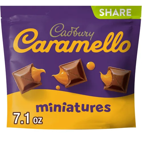 Vista 8 de Cadbury CARAMELLO Miniaturas de chocolate con leche y caramelo, paquete para compartir, 8 onzas