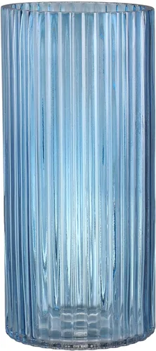 Vista 10 de Jarrón de vidrio ámbar, florero de cristal, jarrón de vidrio acanalado, moderno jarrón para flores, jarrón alto de vidrio para sala de estar, mesa
