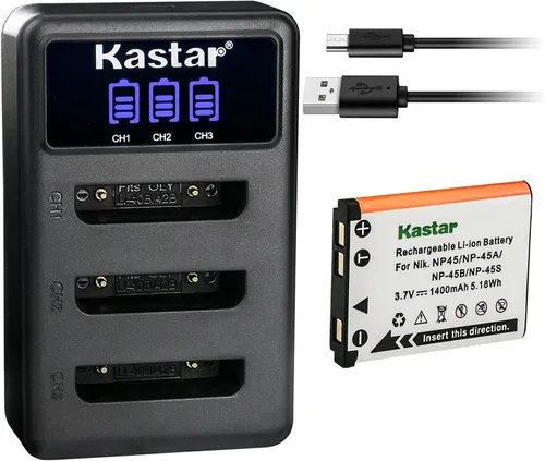 Vista 9 de Kastar Cargador de batería USB triple LCD compatible con Fujifilm FinePix JX400 JX405 JX420 JX500 JX520 JX530 JX540 JX550 JX560JX580 JX590 JX600