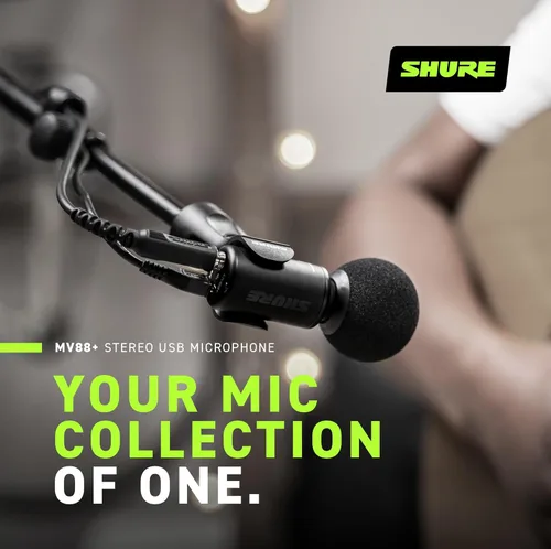 Vista 4 de Micrófono Shure MV88+ USB estéreo - Micrófono de condensador para transmisión y grabación de voces e instrumentos, compatible con Mac y Windows