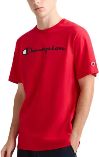 Vista 12 de Champion Men's Classic Script Graphic Short Sleeve T-Shirt, Standard Fit, Tonal Logo, Available in Regular and Big & Tall Negro