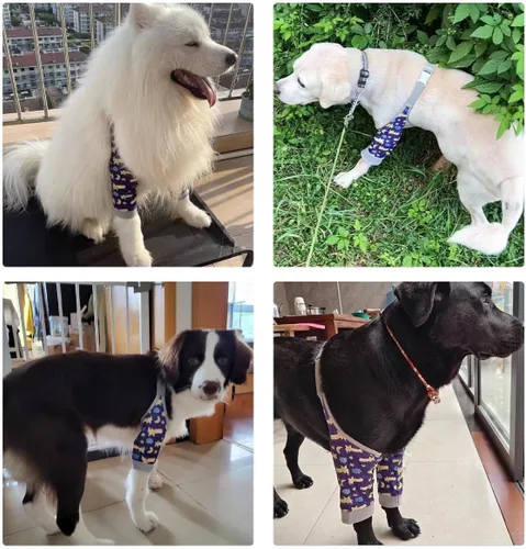 Vista 4 de MANON ROSA Coderas para Perros – Mangas Envolventes para Patas Delanteras de Perros Grandes, Protección contra Heridas y Soporte Antilamer