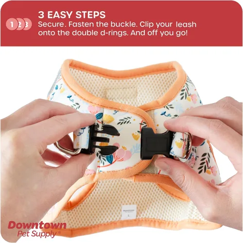 Vista 107 de Downtown Pet Supply Arnés para perro Step-in – Sin tirones, malla acolchada ajustable con ribete reflectante, correa de hebilla segura – Arnés
