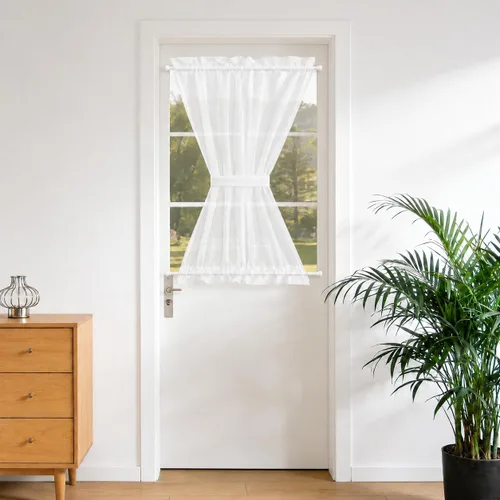 Vista 13 de Aquazolax - Cortinas transparentes para puerta y ventana gris - Cortinas con bolsillo para barra de 25 x 40 pulgadas para puertas de cristal