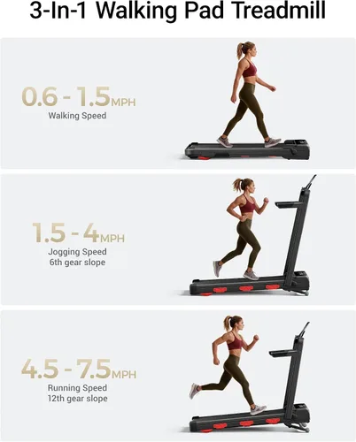 Vista 13 de 15% Auto Incline Walking Pad Treadmill with 12-Level, 43″ High Armrests