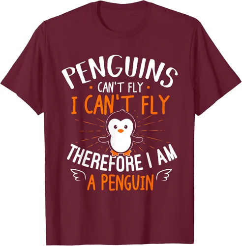 Vista 17 de Penguins Can't Fly Shirt - Camiseta de regalo para amantes de los pingüinos, Azul Azul Marino