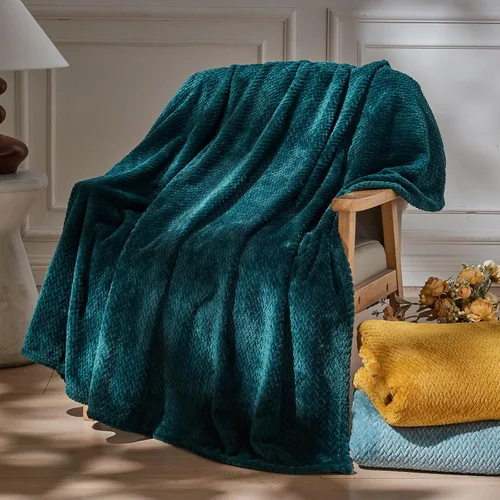 Vista 11 de NEWCOSPLAY Manta de Tiro Súper Suave Aqua Franela Sedosa Premium Fleece con Patrón de Hojas Ligera Manta de Cama para Uso en Todas las Estaciones