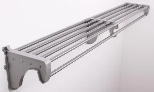 Vista 6 de EZ SHELF - Estante de armario con barra para colgar – Ampliable de 42.5 a 75 pulgadas, color plateado, estantes de armario – Fuerte, soporta 200