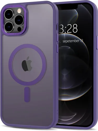 Vista 322 de Anuck - Funda magnética para iPhone 11 compatible con MagSafe, carcasa trasera mate translúcida dura, borde de TPU, delgada, resistente a impactos