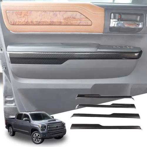 Vista 9 de Tira de decoración para panel de reposabrazos de puerta interior de coche compatible con Toyota Tundra 2014-2020 Accesorios de cubierta protectora