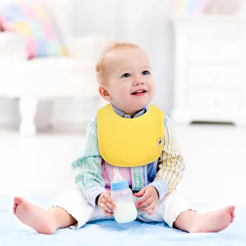 Vista 3 de SPINFOX Baberos impermeables para niñas, niños, babero unisex de algodón sólido de punto para bebés