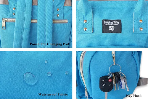 Vista 8 de Mochila grande para cambiar pañales para bebé, Azul