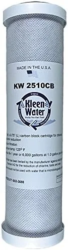 Vista 2 de KleenWater Filtros de agua con bloque de carbono, 2.5 x 9.75 pulgadas, cartuchos de repuesto para debajo del fregadero, filtración de sedimentos
