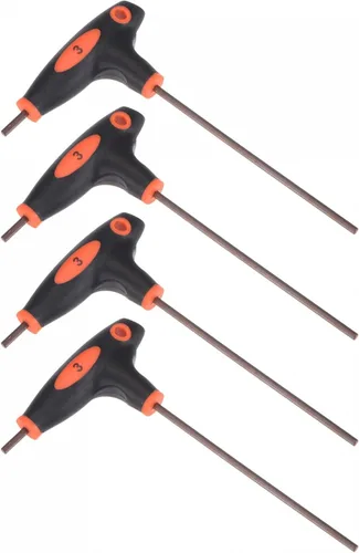 Vista 6 de uxcell Llave hexagonal de 0.079 in con mango en T de doble extremo, acero métrico S2 4 piezas