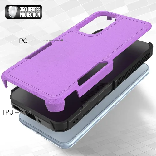 Vista 20 de Jeylly Compatible con Samsung Galaxy A22 5G Funda, Funda Samsung A22 5G con 2pcs protectores de pantalla de vidrio templado