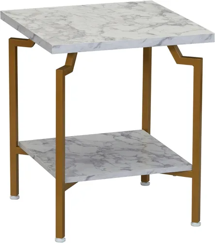 Vista 12 de Household Essentials Mesa de centro rectangular de hierro negro y oro