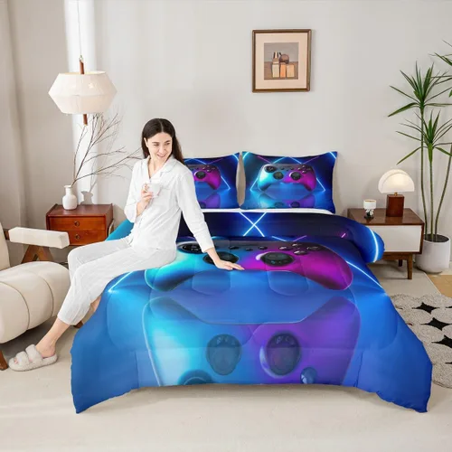 Vista 8 de Erosebridal Juego de edredón de hojas de cannabis, juego de ropa de cama de marihuana con estampado colorido de plantas, decoración bohemia de 2
