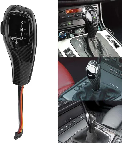 Vista 5 de Acouto Pomo de palanca de cambios automático para E46 E60 E61 Refit para coche F30 eléctrico LHD automático LED palanca de cambios Kit