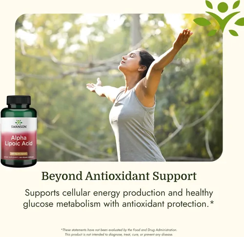 Vista 5 de Swanson Suplemento para la salud de ácido alfa lipoico 300 mg 120 cápsulas