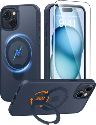 Vista 33 de FNTCASE Funda para Samsung Galaxy Z Flip 8 con soporte magnético giratorio de 360 grados, color negro Compatible con MagSafe, protección completa