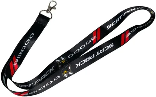 Vista 4 de Detroit Shirt Company Dodge Scat Pack - Soporte para insignia con cierre giratorio de langosta, Negro