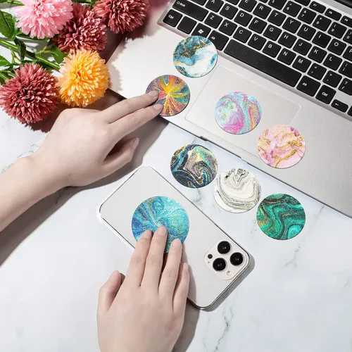 Vista 7 de 40 calcomanías sensoriales para la ansiedad, calcomanías calmantes estilo mandala, tinta de mármol y cielo estrellado, calcomanías texturizadas