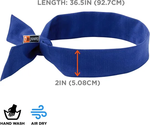 Vista 7 de Ergodyne Chill Its 6700FR, bandana de enfriamiento, resistente al fuego, cristales de polímero evaporativo para alivio de enfriamiento, lazo